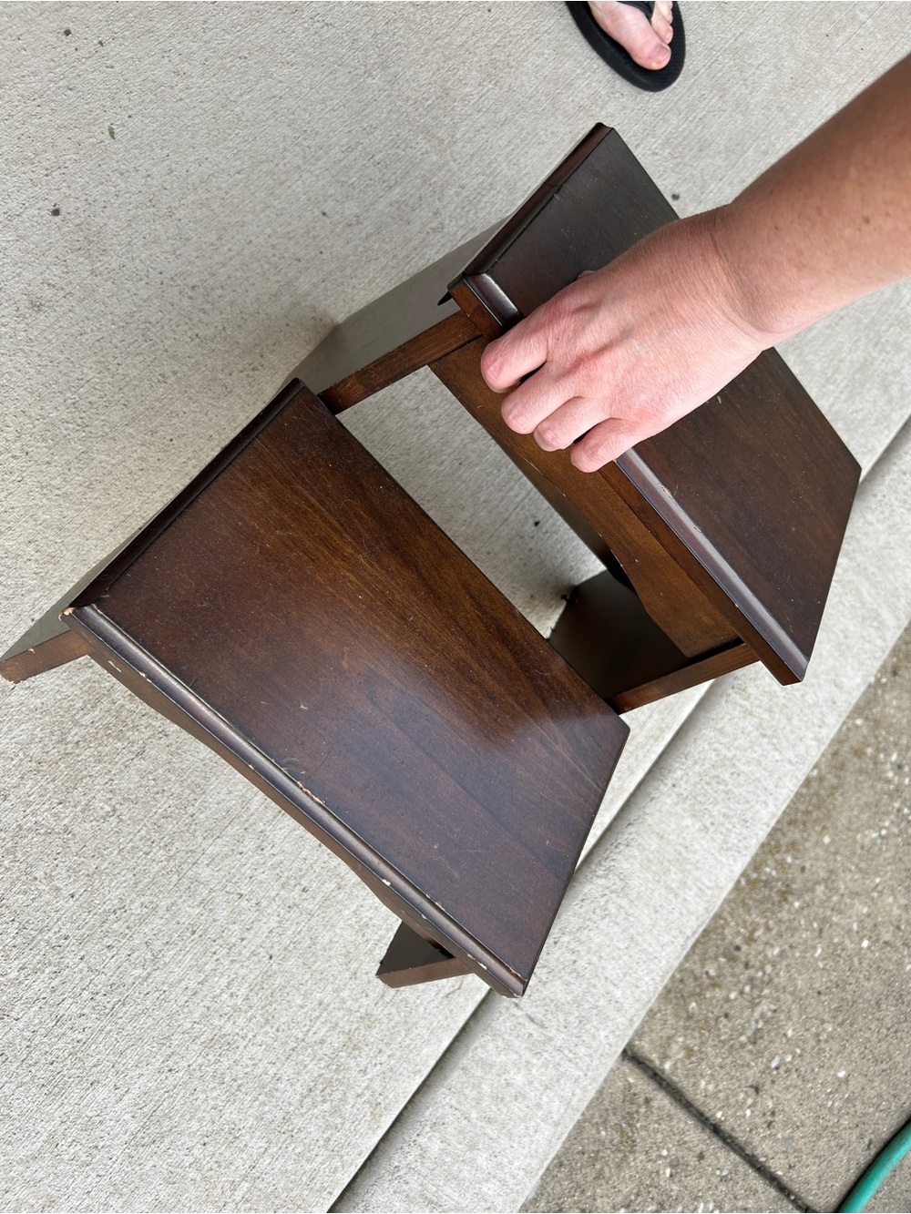 Wood Step Stool in Dark Brown